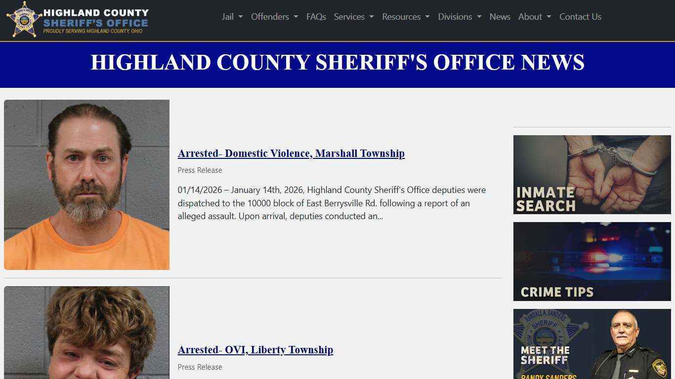 News | Highland County Sheriff's Office