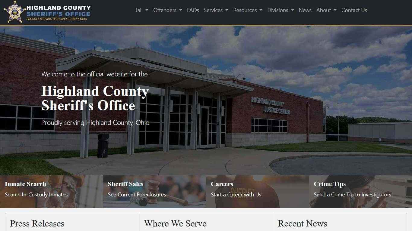 Highland County Sheriff's Office in Ohio